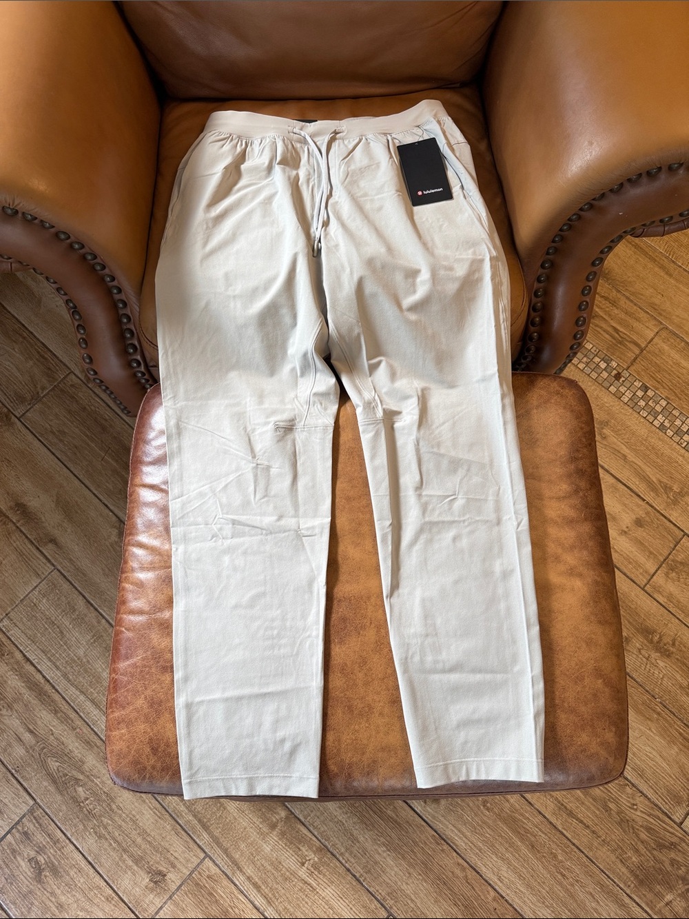 NWT Mens Lululemon Zeroed In Slim Fit Pant Sz Large Regular Raw Linen